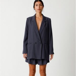 Cuyana double breasted linen blazer
